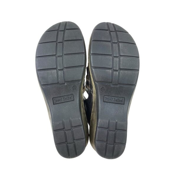 *Josef Seibel Sandals Womens 41 Metallic Silver Caged Strappy Slip On Slide Mule - Picture 11 of 11